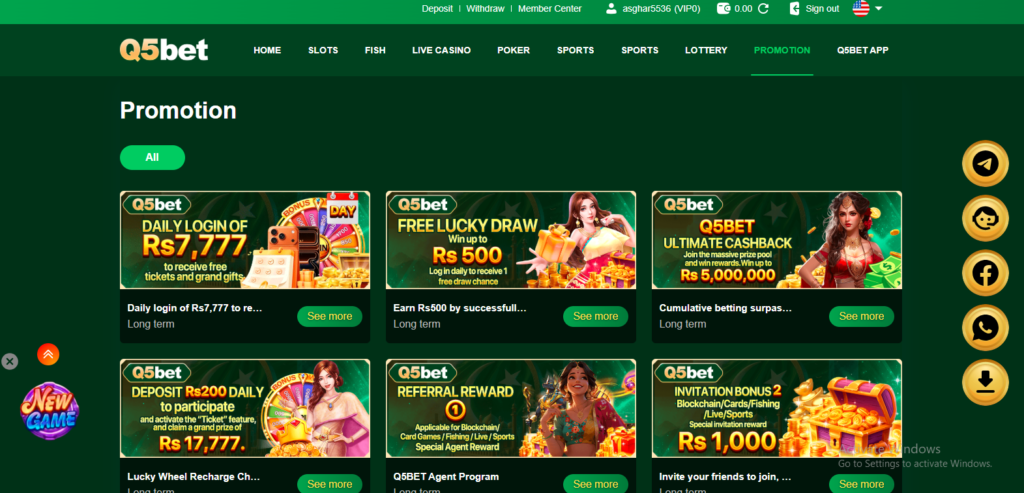 Q5bet Game screenshots